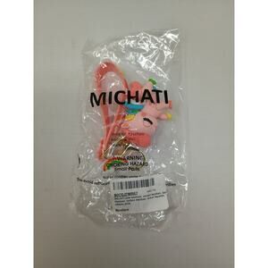 MICHATI Cute Unicorn Keychain - Peachy Pink PVC Adorable Cartoon Keyring